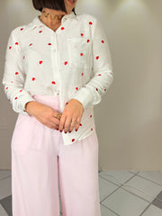 BLUSA WHITE CORAZON ROJO