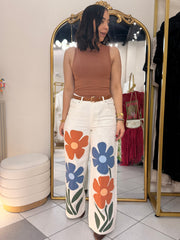 ISANI FLOR" PANTALÓN BLANCO