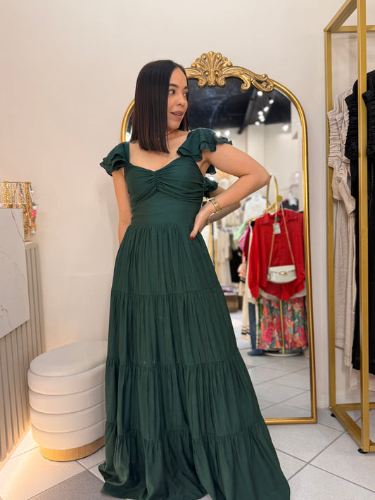 PAULA" HUNTER GREEN DRESS