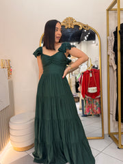 PAULA" HUNTER GREEN DRESS