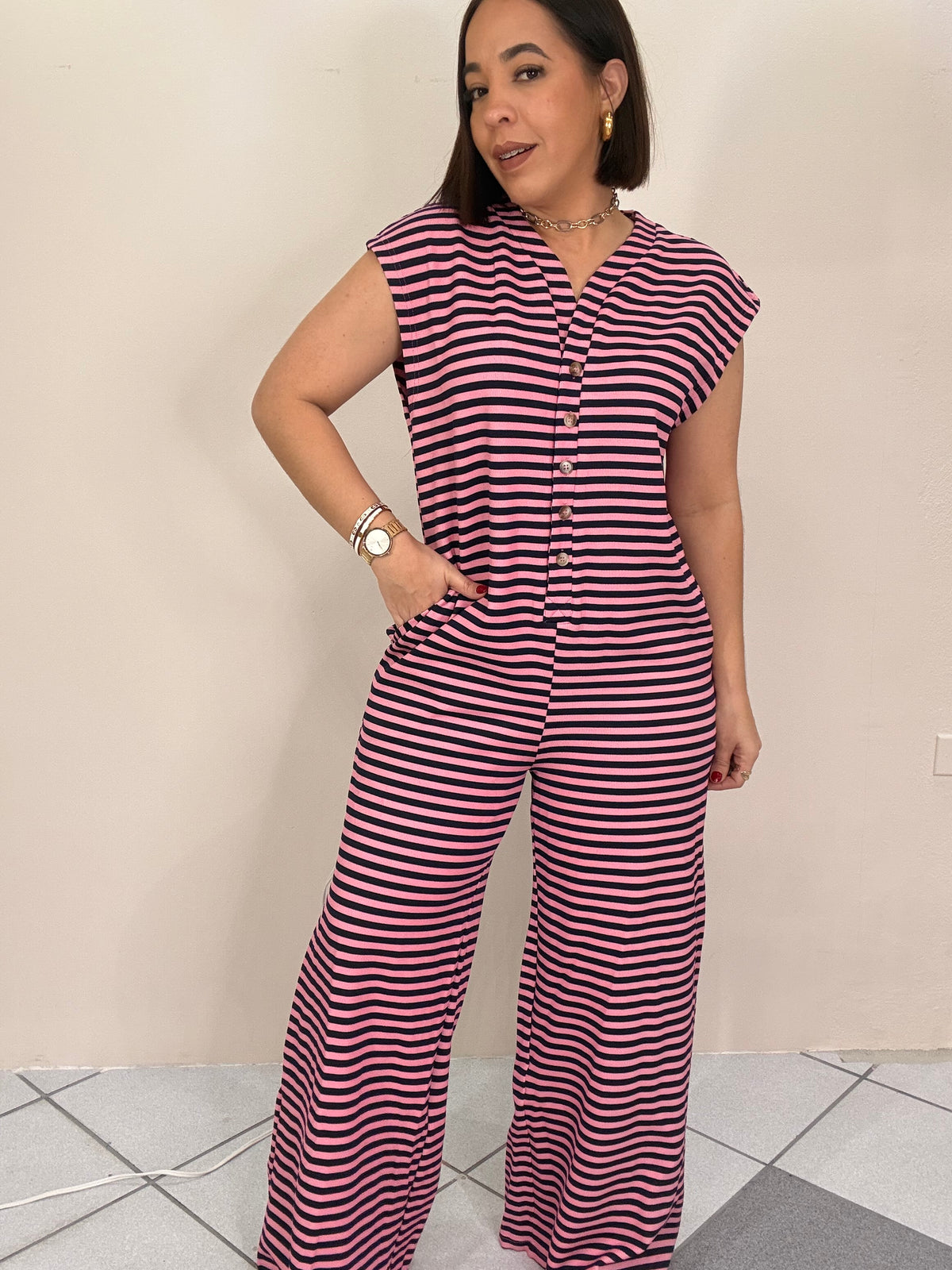 PRE ORDNE GRACE  JUMPSUIT PINK/NAVY LLEGA 26 febrero aprox