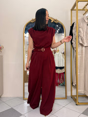 KAREN" BURGUNDY JUMPSUIT