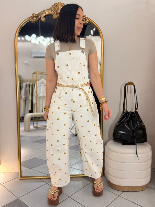 KEILY  MOCHA POLKA DOT JUMPSUIT