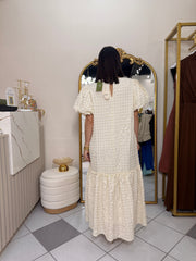 GABI" MIDI DRES CREMA