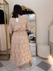 BEIGE ELEGANTE SET FALDA Y TOP