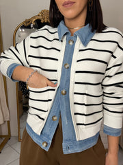 LENY” WHITE  SWEATER