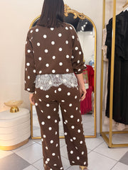 BROWN SET POLKA DOT