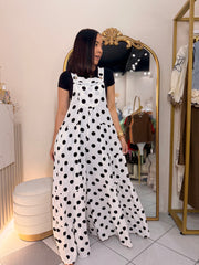 POLKA DOT WHITE/BLACK  JUMPSUIT