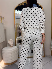 WHITE/BLACK  POLKA DOT SET TRAVEL