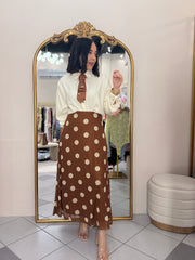 FALDA CAMEL POLKA DOT