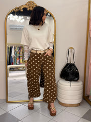 BROWN/BLANCO  POLKA DOT BARREL