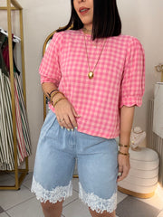 BLUSA ROSA DE CUADROS