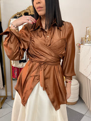 BLUSA BROWN ELEGANTE