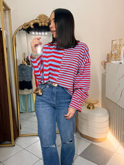 BLUSA LINEA ONE SIZE ROJA/AZUL