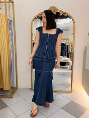 KAREN SET DENIM FALDA Y TOP