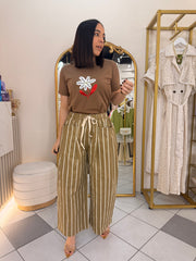BROWN  PANTALON LINEAS BARREL