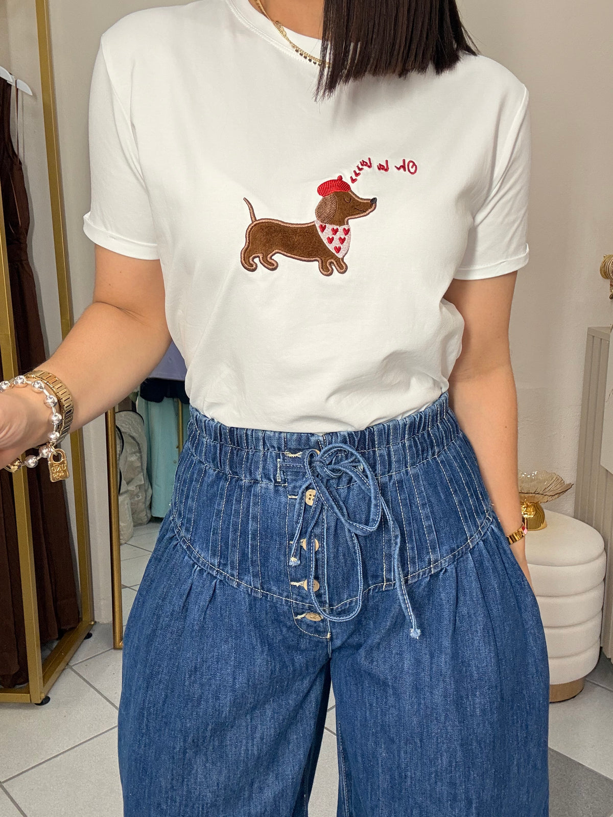 OH LA LA DOG  TSHIRT WHITE