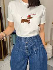OH LA LA DOG  TSHIRT WHITE