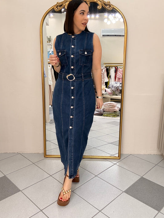 DENIM MIDI DRESS