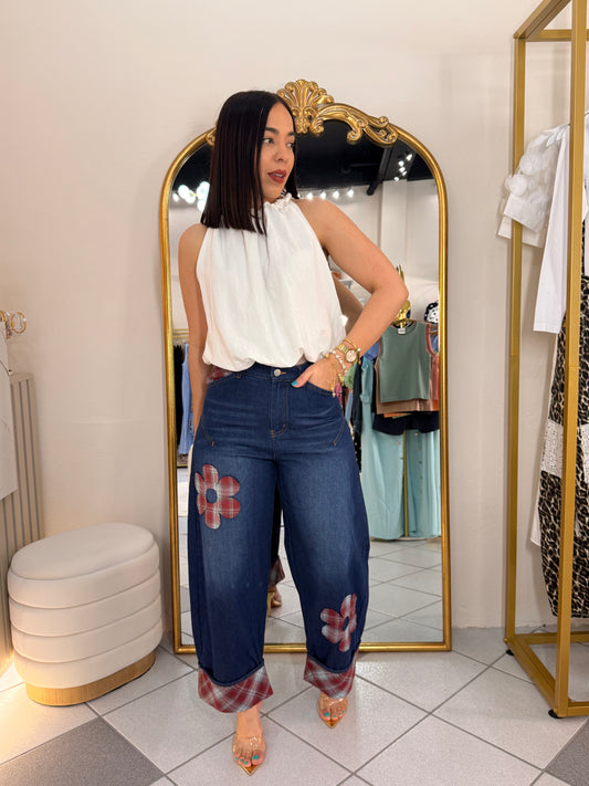 DENIM FLOR BARREL