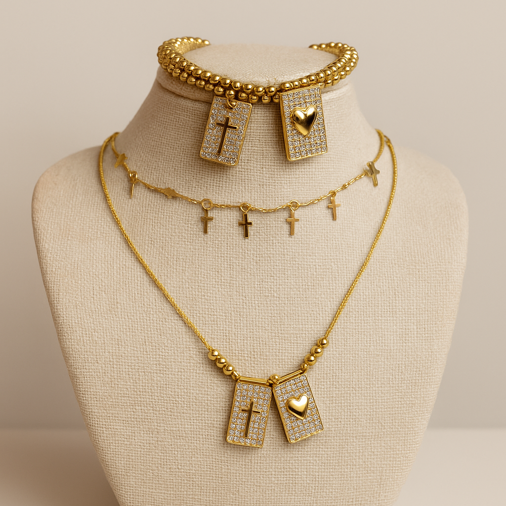 CRUZ Y CORAZON NECKLACE