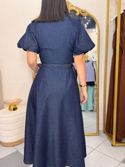 ANELIS" DENIM DRESS- CORRE PEQ