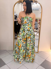 JULIETH JUMPSUIT GREEN/ORANGE