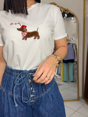 OH LA LA DOG  TSHIRT WHITE