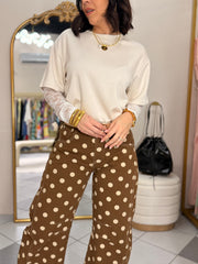 BROWN/BLANCO  POLKA DOT BARREL