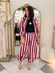 IVONE" ROSA/BURGUNDY SET