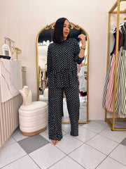 BLACK POLKA DOT SET