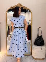 AZUL SET DOS PIEZA POLKA DOT