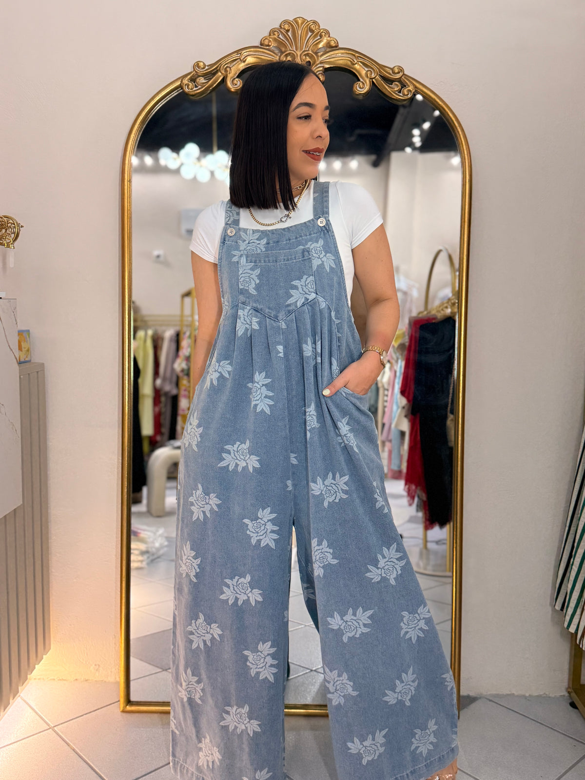 DENIM JUMPSUIT OVERSIZE FLOR