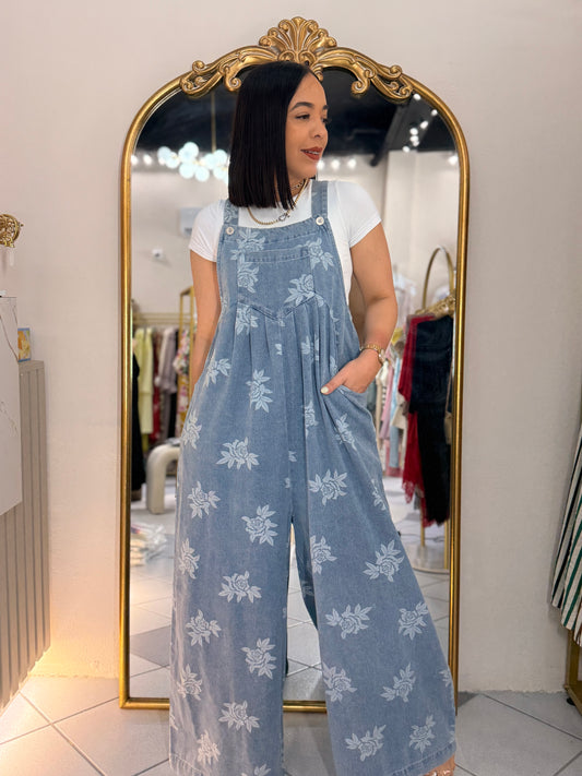 DENIM JUMPSUIT OVERSIZE FLOR