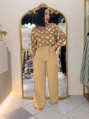CAMEL POLKA DOT TOP