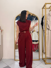 KAREN" BURGUNDY JUMPSUIT