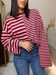 BLUSA LINEA"  ONE SIZE BURGUNDY/PINK