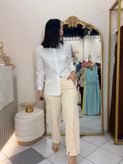 PANTALÓN CREMA MID RISE