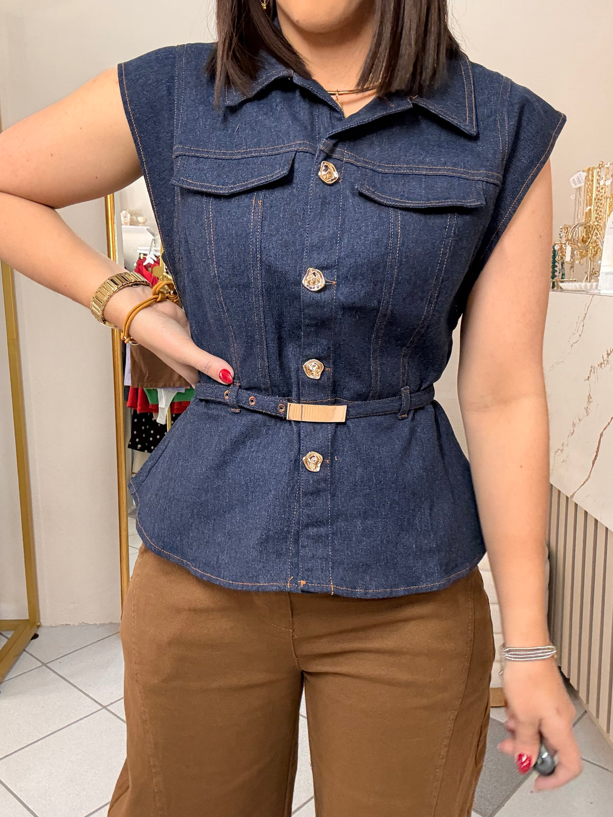 DARK DENIM TOP