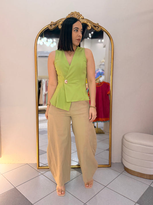 NEISHA " CREMA  BARREL PANTS
