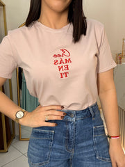 CREE MAS EN TI"   TSHIRT PINK/RED