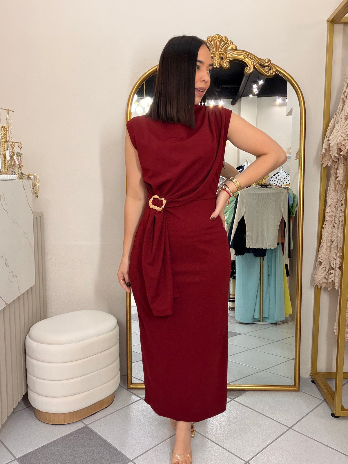 JESICA” WINE DRESS
