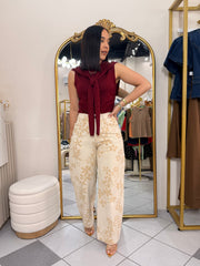 AMELI " BEIGE   BARREL PANTS