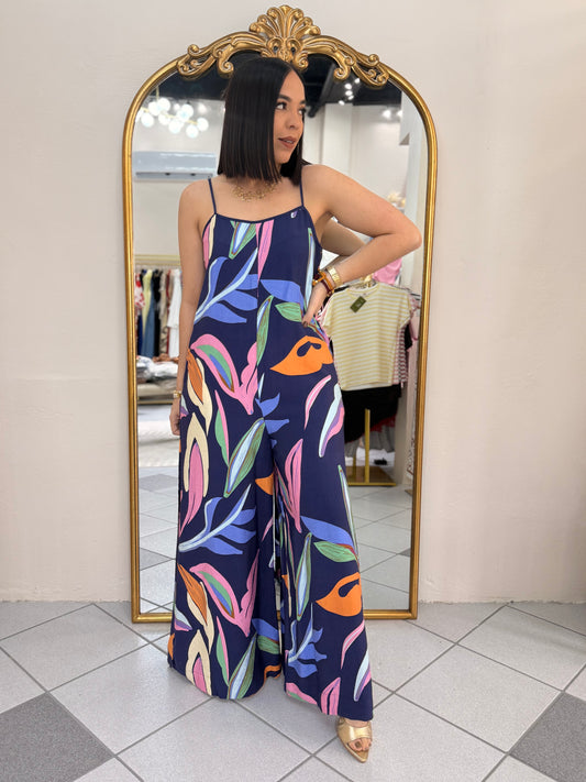 TROPICAL JUMPSUIT NAVY