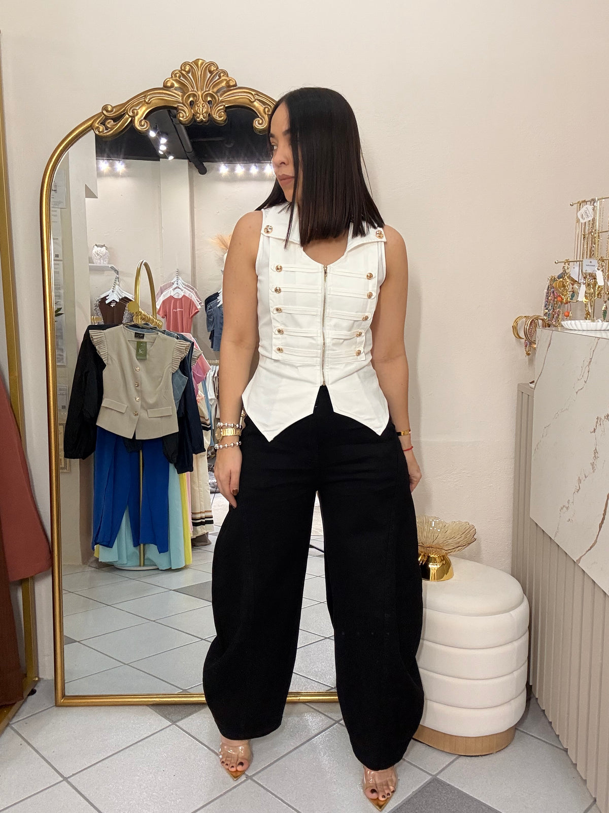 NEI " BLACK  BARREL PANTS