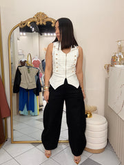 NEI " BLACK  BARREL PANTS