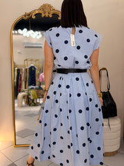 AZUL SET DOS PIEZA POLKA DOT