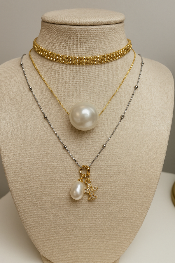COLLAR AVION PERLA