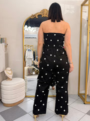 THAI,S  BLACK POLKA DOT JUMPSUIT