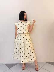 NAISHA BEIGE SET POLKA DOT